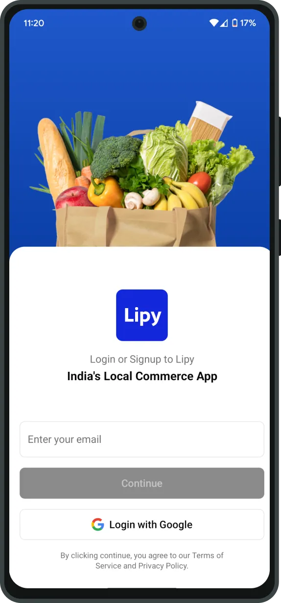 Customer app screens